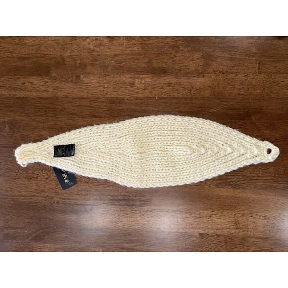 Beaded Statement Knit Headband Cream Boho Winter Ear Warmer One Size - Picture 7 of 7